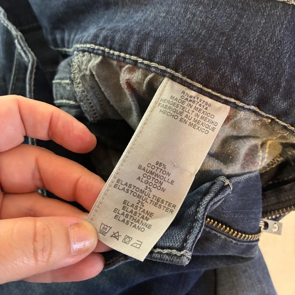 True Religion Rocco Relaxed Skinny Jeans Dark Wash Blue Size 28X31 Mens Denim